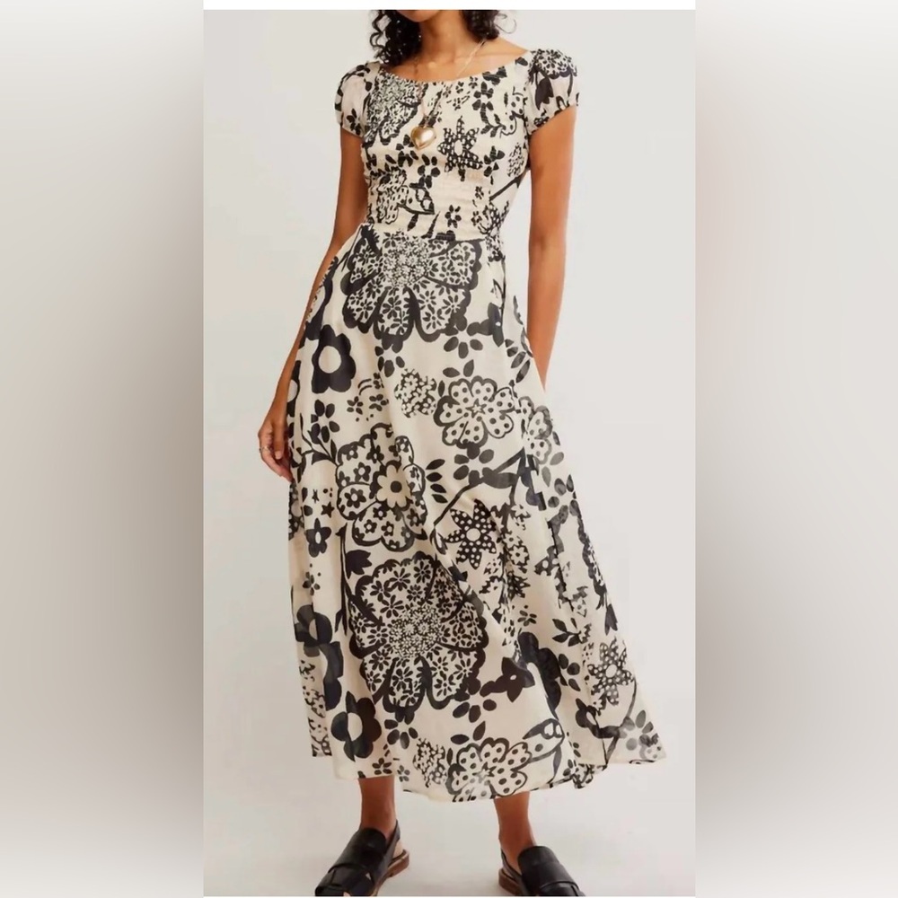 FREE PEOPLE Bright White ULTRAVIOLET Maxi Dress